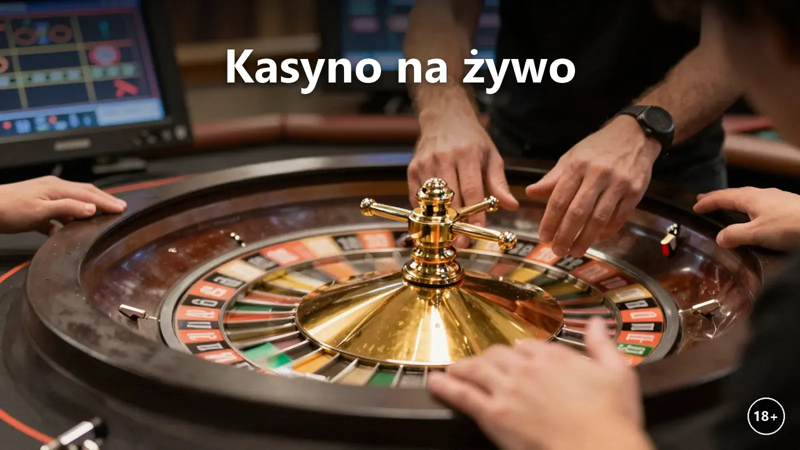Studio ruletki na żywo z krupierem widziane z ekranu gracza